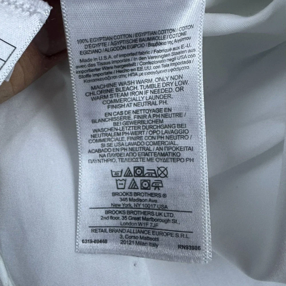 Brooks Brothers Golden Fleece Mens White Egyptian Cotton Tuxedo Shirt 18 35 - Picture 7 of 10